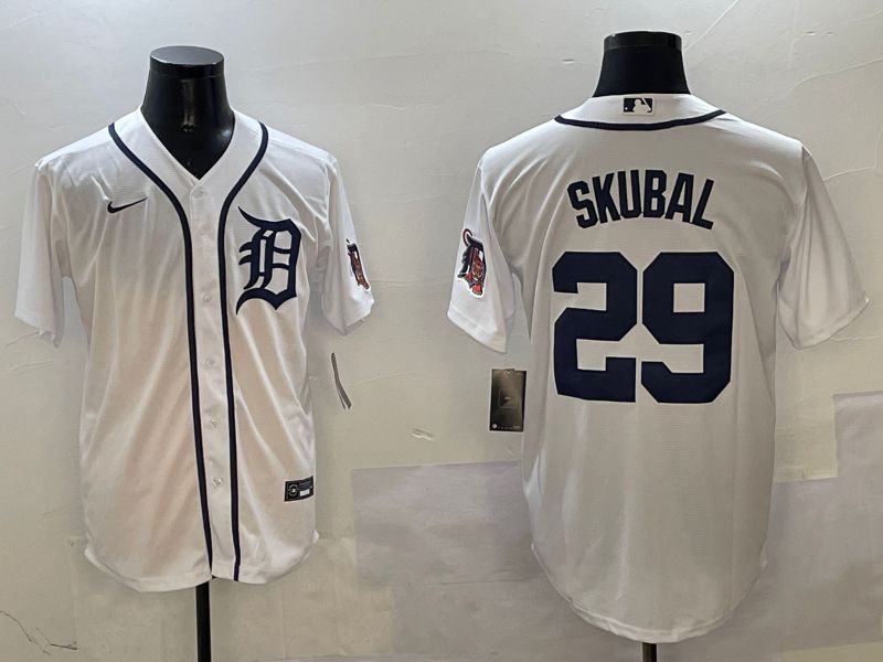 Men Detroit Tigers #29 Skubal White Game 2025 Nike MLB Jersey style 5